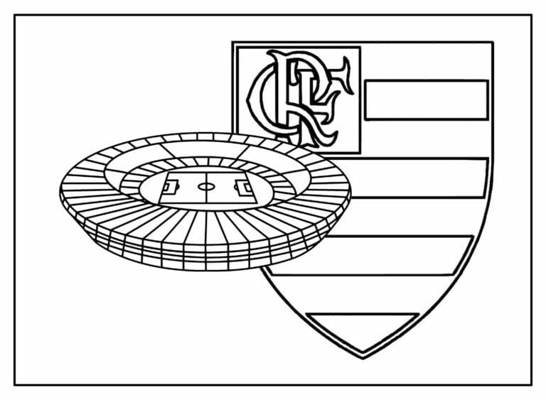 Desenhos de Estádio de futebol Flamengo para colorir