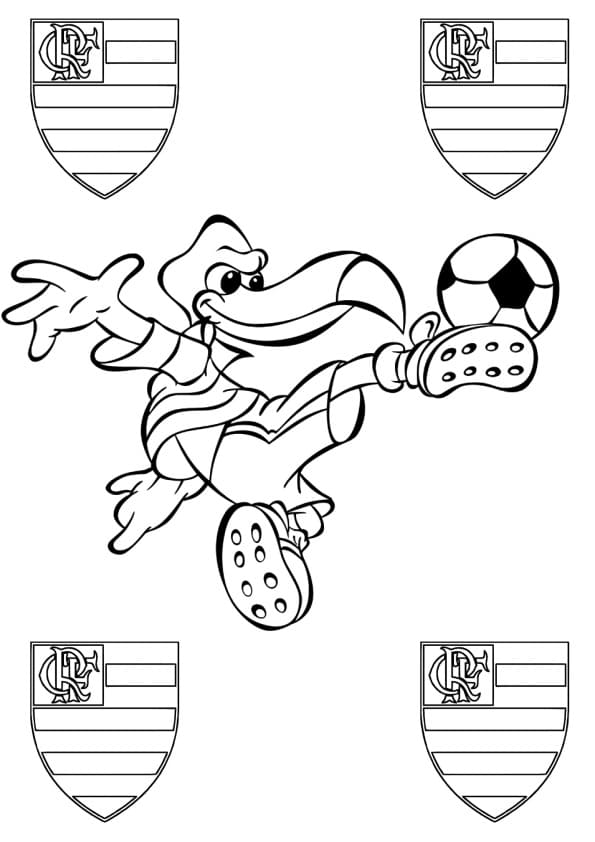 Desenhos de Flamengo mascote para colorir