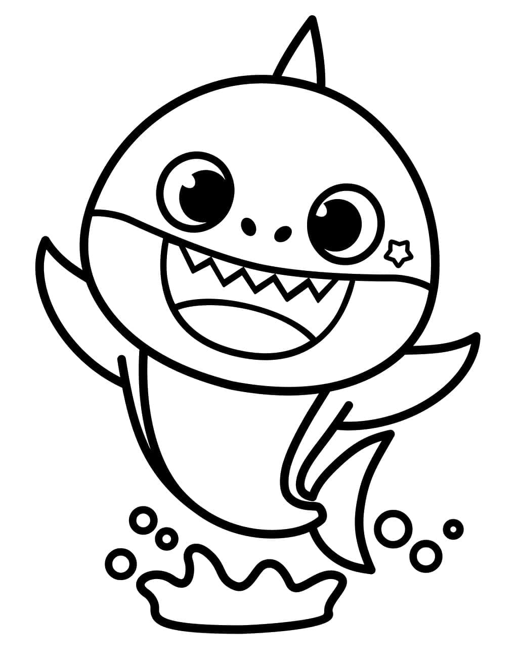 Baby Shark Para Colorir