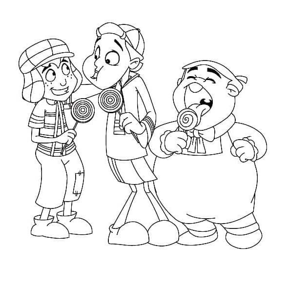 Desenhos de Imagem Chaves e amigos para colorir