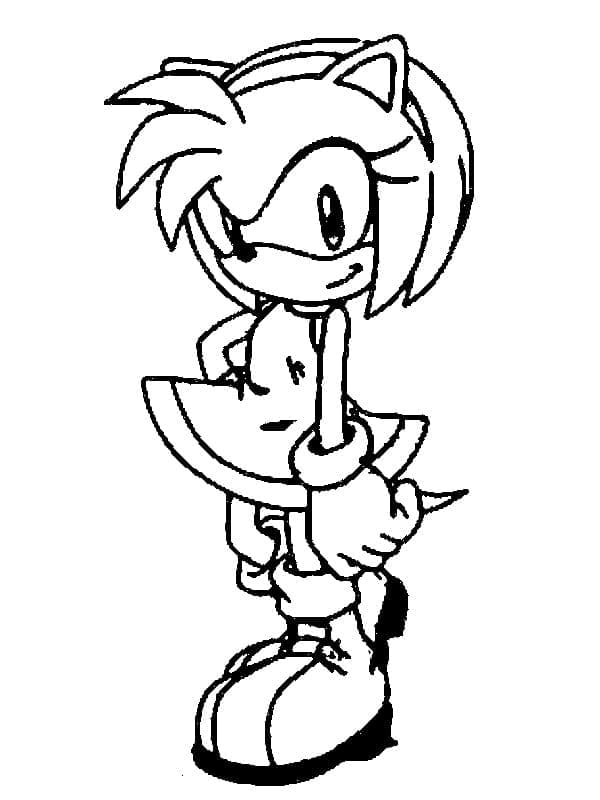 Desenhos de Amy Rose Para Colorir