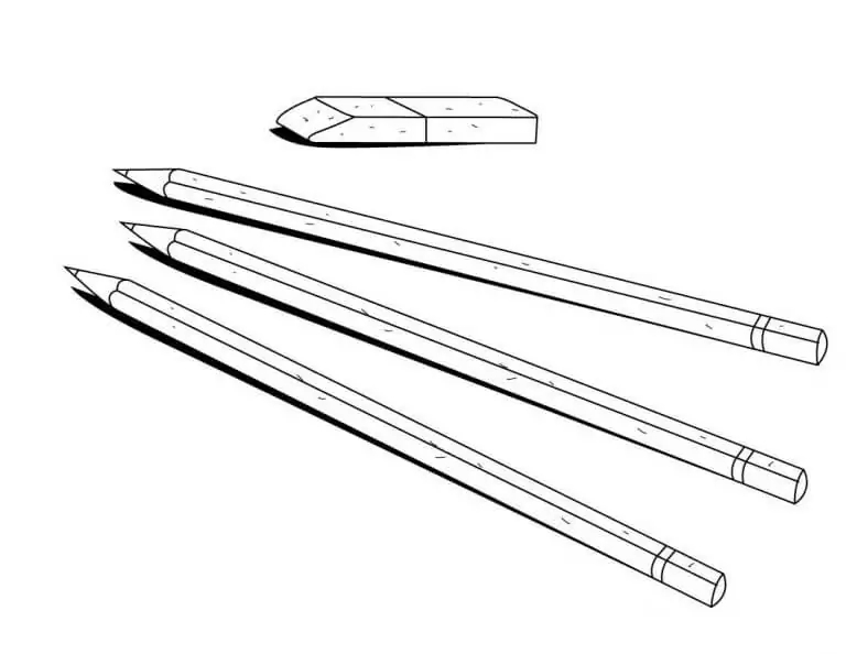 Desenhos de Lápis e borracha para colorir