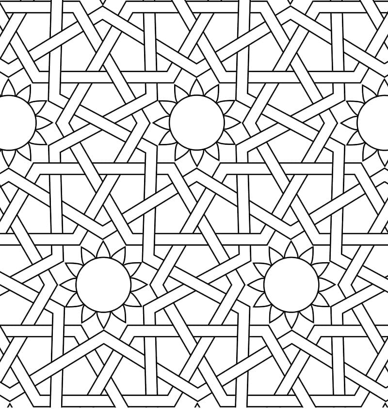 Desenhos de Mosaico de ornamento islâmico para colorir