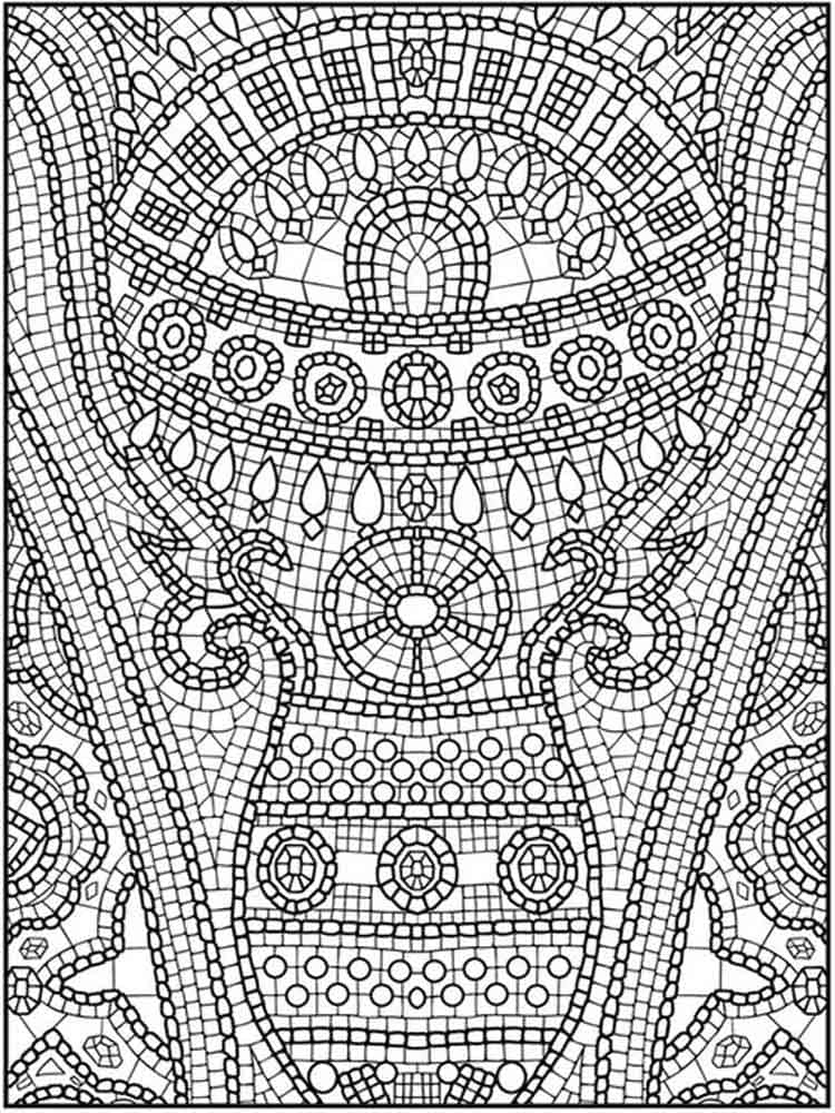 Desenhos de Padrões de mosaico para impressão para colorir