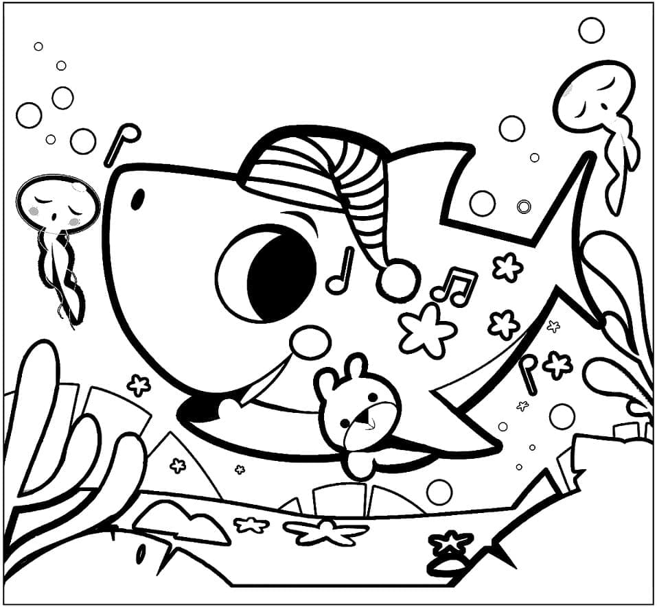 Desenhos de Pequeno Baby Shark para colorir