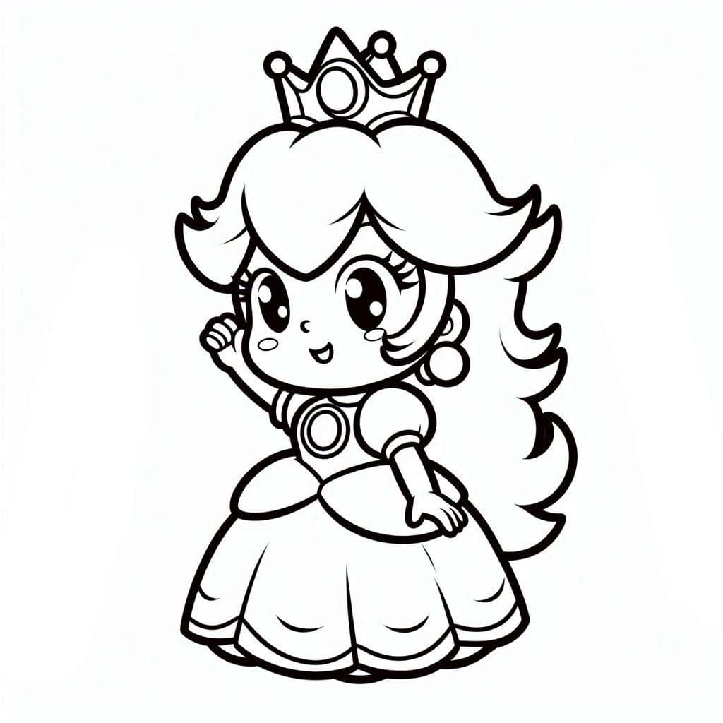 Desenhos de Princesa Peach básica para colorir