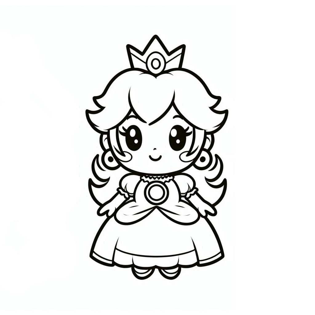 Desenhos de Princesa Peach é simples para colorir