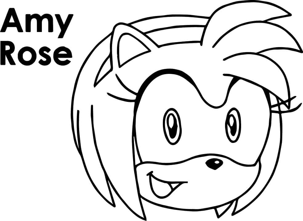 Desenhos de Rosto de Amy Rose para colorir