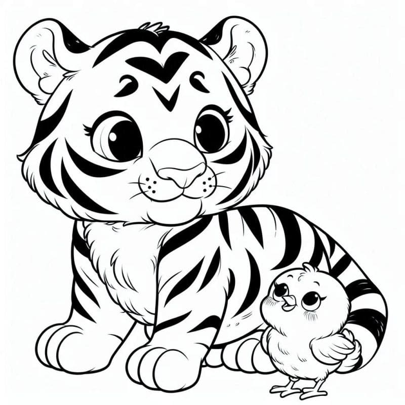 Desenhos de Tigre fofos para colorir