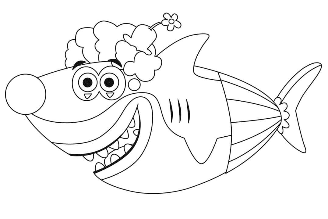 Desenhos de Tubarão Palhaço de Baby Shark para colorir