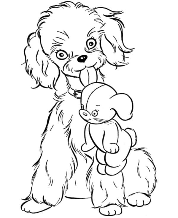 Desenhos de Cachorrinho e brinquedo para colorir