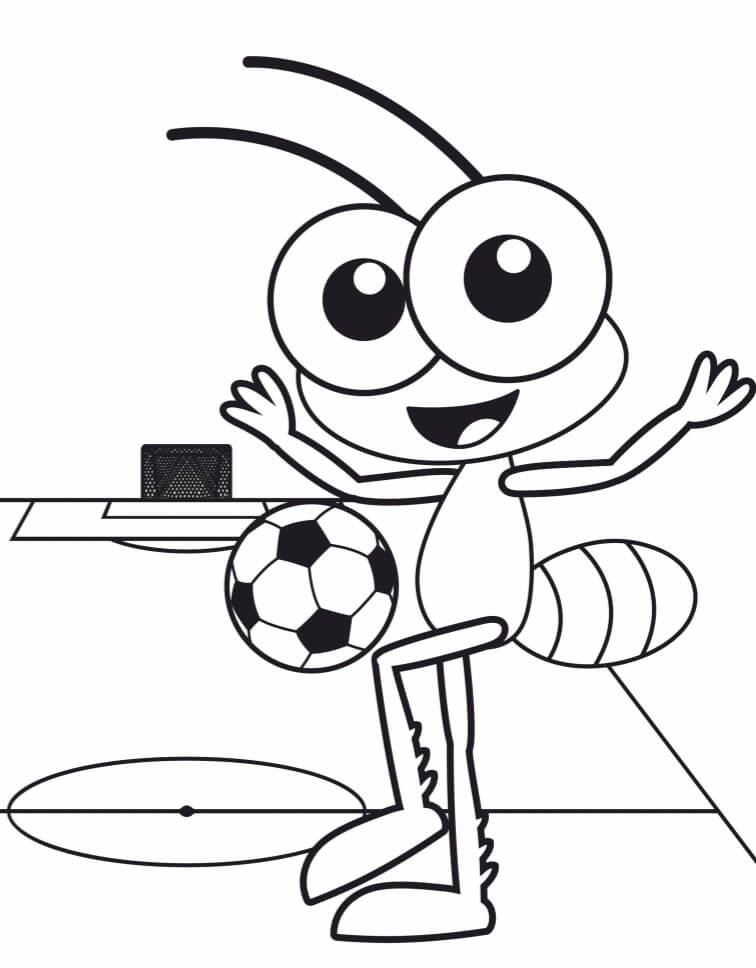 Desenhos de Desenhe Bob Zoom jogando futebol para colorir