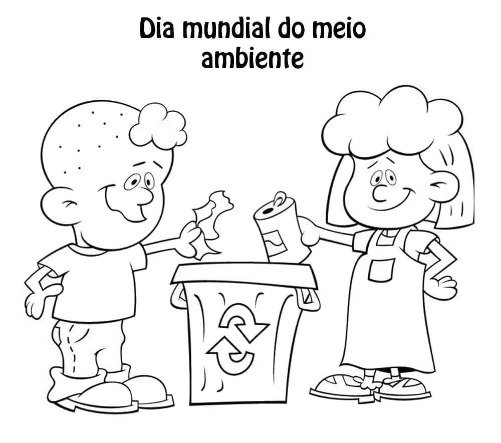 Desenhos de Desenhe Meio Ambiente simples grátis para colorir