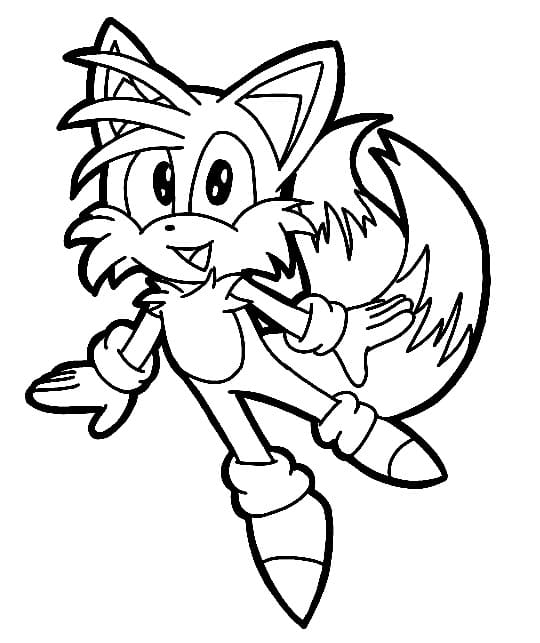 Desenhos de Desenhe Miles Tails fofos para colorir