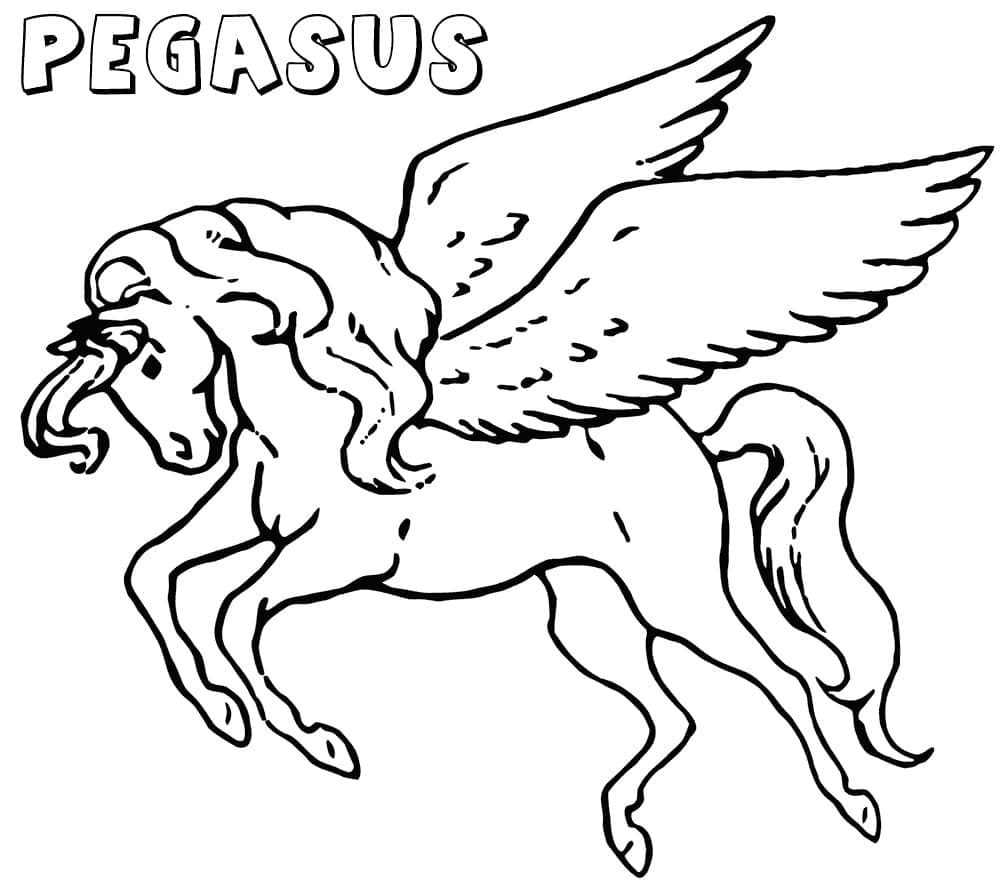 Desenhos de Desenhe Pegasus básico grátis para colorir