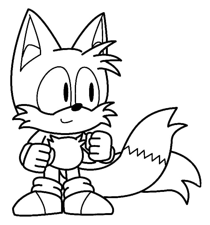 Desenhos de Desenhe Tails bonitinho para colorir