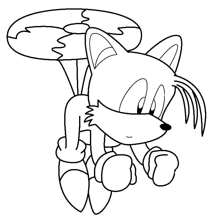 Desenhos de Desenhe Tails fofos está voando para colorir