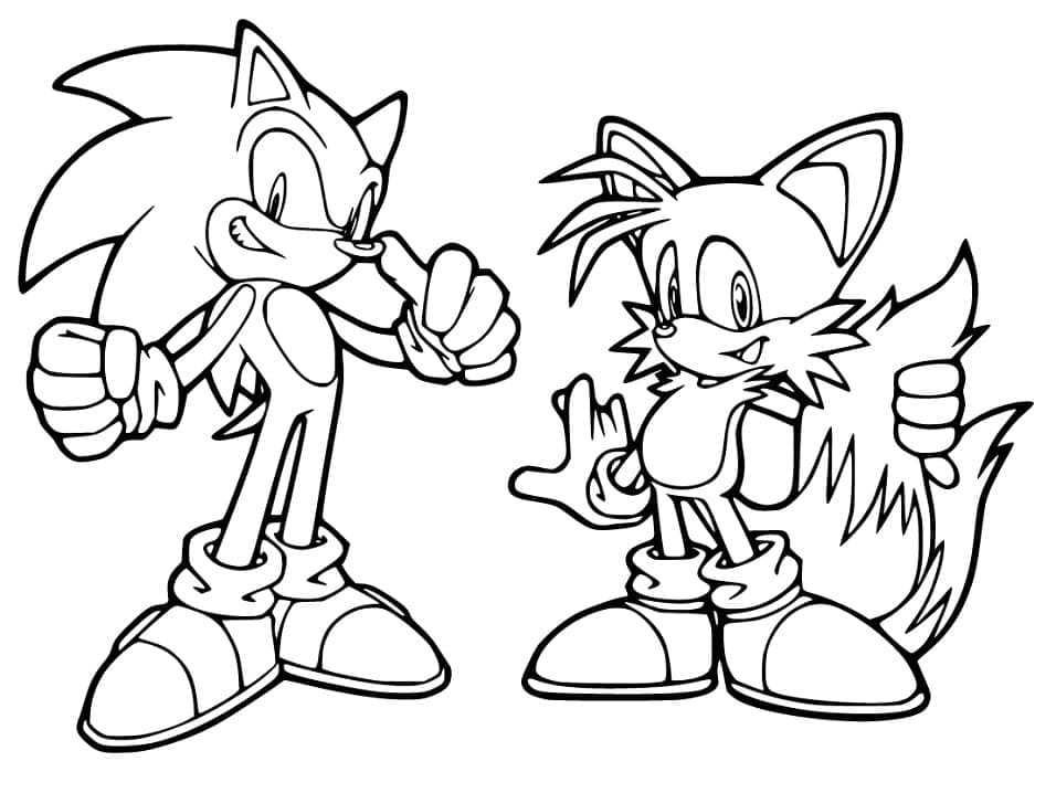 Desenhos de Desenho Sonic com Tails para colorir