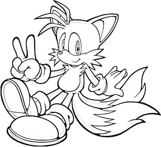 Desenhos de Desenho Tails Sorridentes para colorir