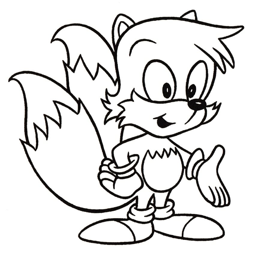 Desenhos de Desenho Tails amigáveis para colorir