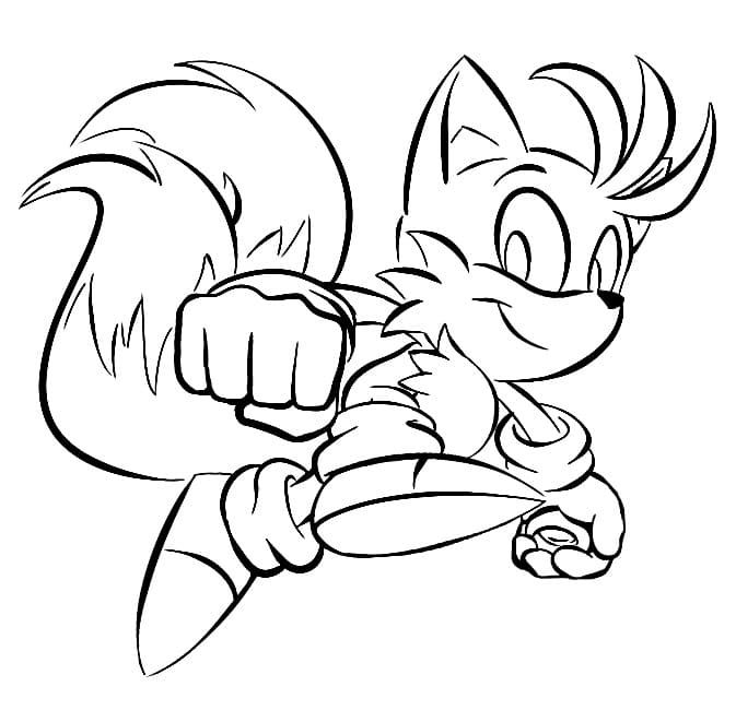 Desenhos de Desenho Tails em execução para colorir