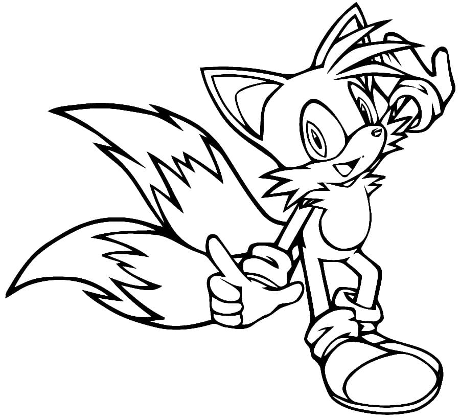 Desenhos de Desenho Tails muito felizes para colorir