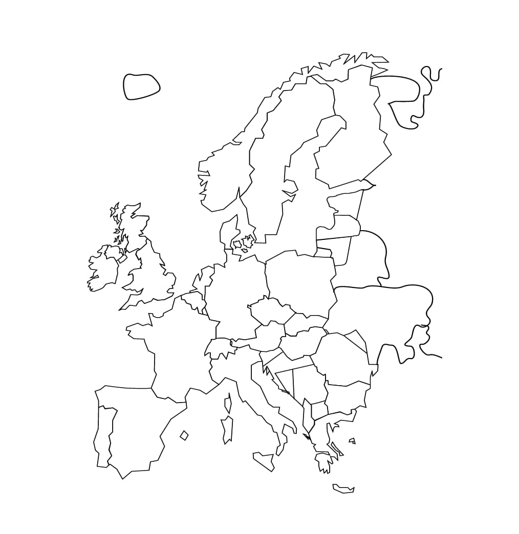 Desenhos de Imagem do mapa da Europa para colorir