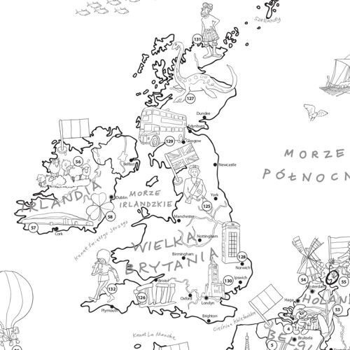 Desenhos de Mapa básico da Europa para colorir