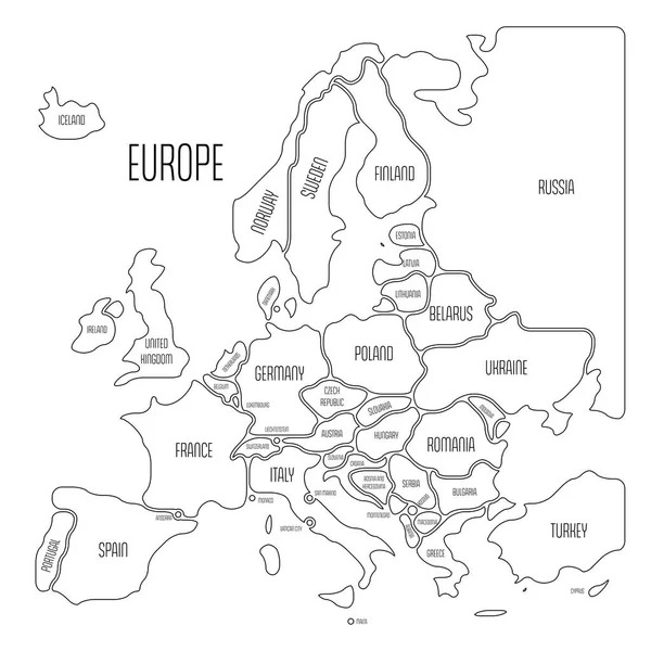 Desenhos de Mapa da Europa fácil para colorir