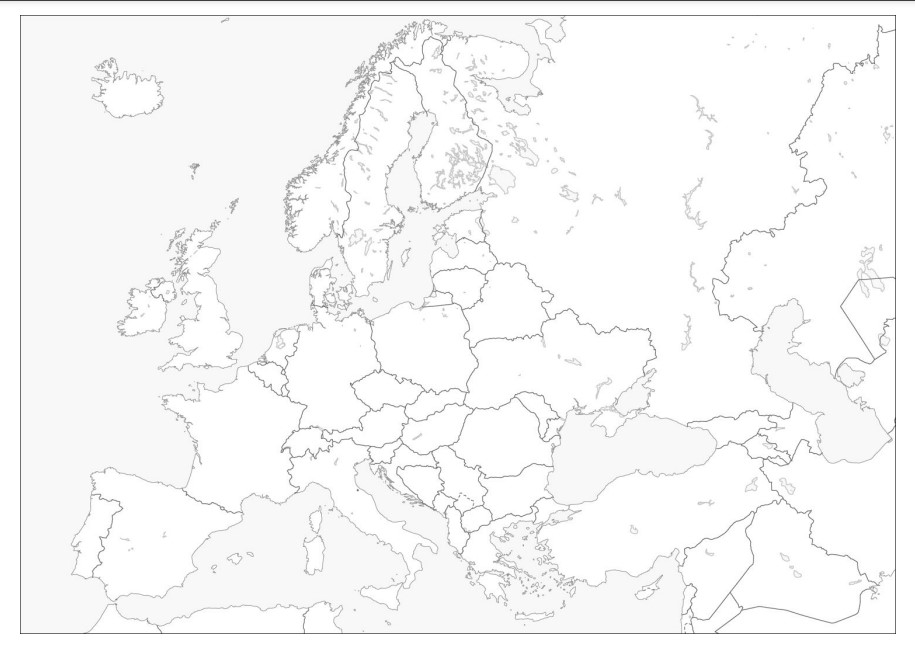 Desenhos de Mapa simples da Europa para colorir