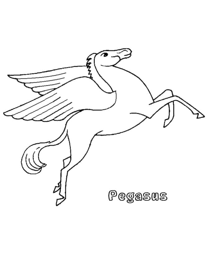 Desenhos de Pegasus fácil para colorir