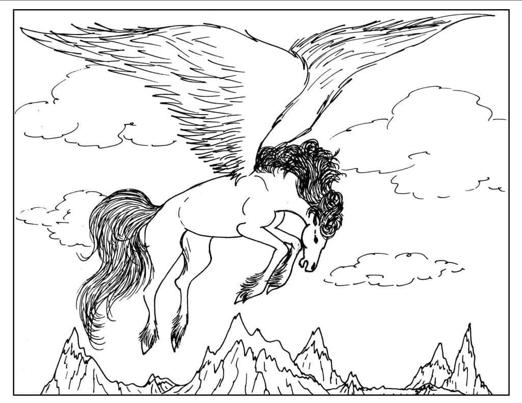 Desenhos de Pegasus para imprimir para crianças para colorir