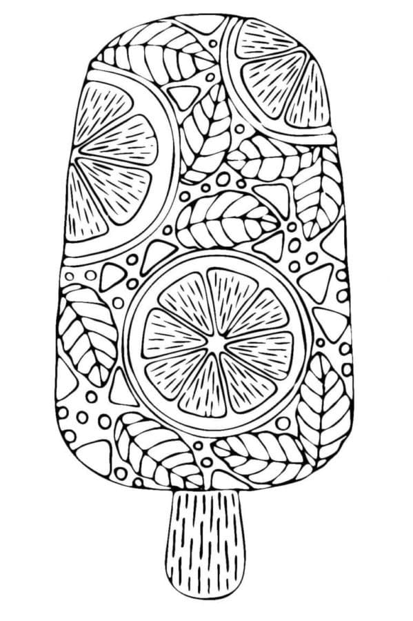 Desenhos de Picolé de frutas para colorir