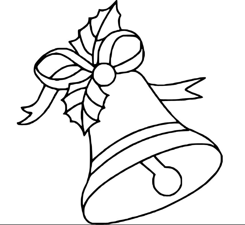 Desenhos de Sino de Natal muito simples para colorir