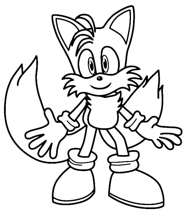 Desenhos de Tails está sorrindo para colorir