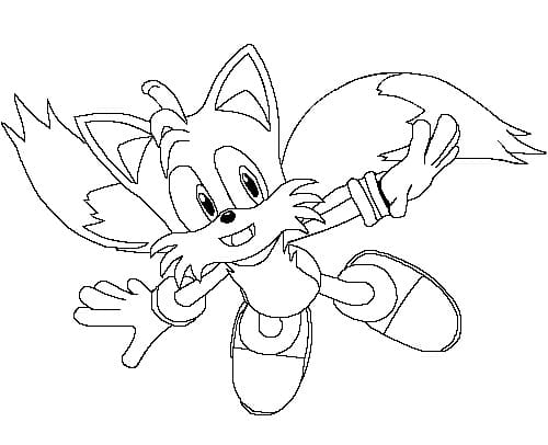 Desenhos de Tails está voando para colorir