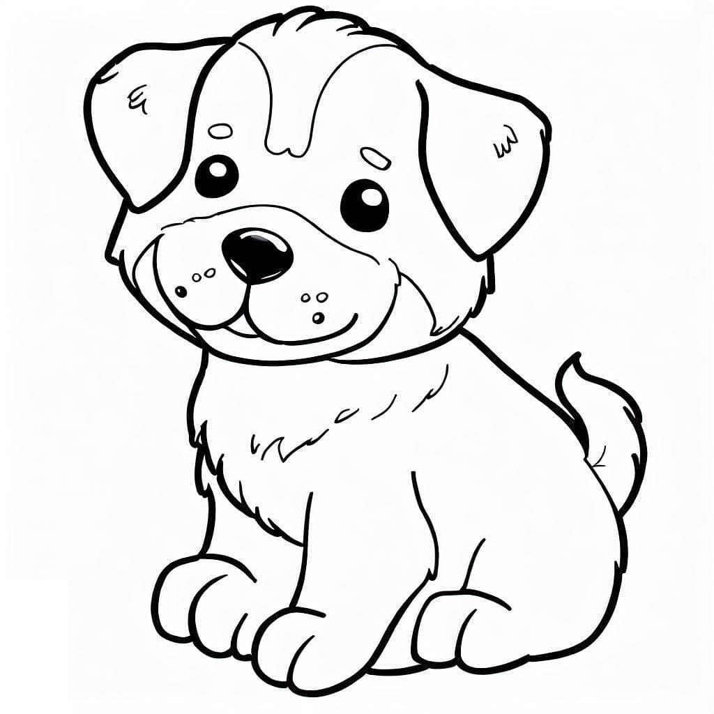 Desenhos de Um cachorrinho sentado para colorir