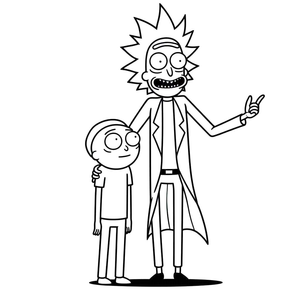 Desenhos de Desenhar Rick e Morty imprimir para colorir