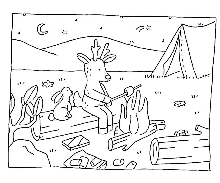 Desenhos de Desenhe Bobbie Goods camping para colorir