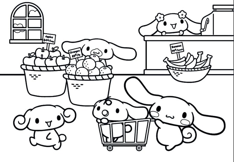 Desenhos de Desenhe Cinnamoroll Sorridente para colorir