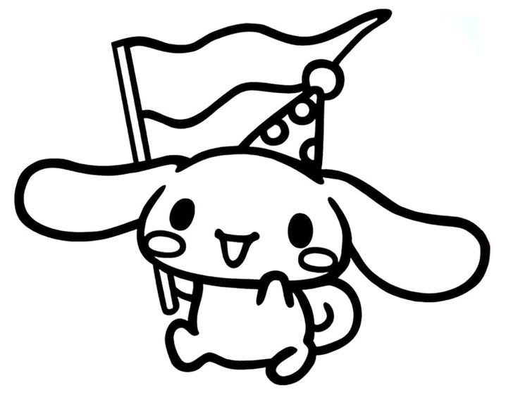 Desenhos de Desenhe Cinnamoroll com Bandeira para colorir