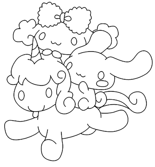 Desenhos de Desenhe Cinnamoroll e Unicórnio para colorir