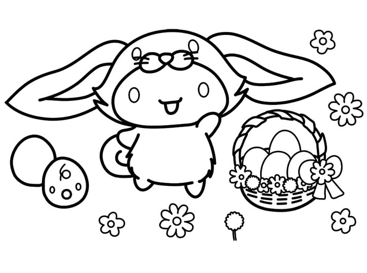 Desenhos de Desenhe Cinnamoroll na Páscoa para colorir