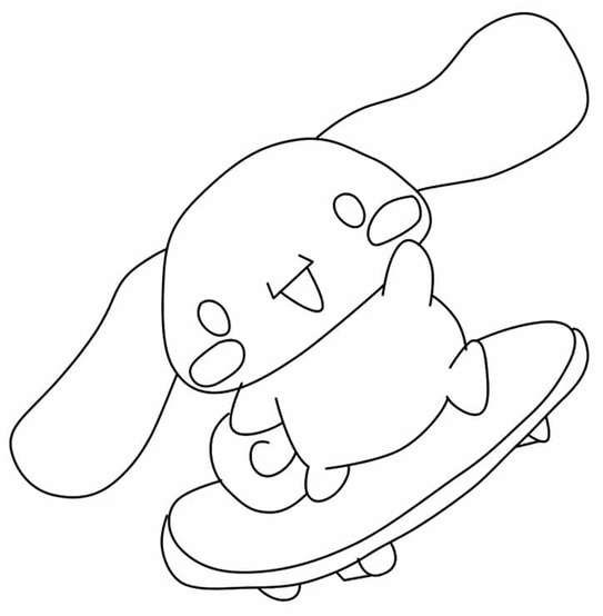 Desenhos de Desenhe Cinnamoroll skate para colorir