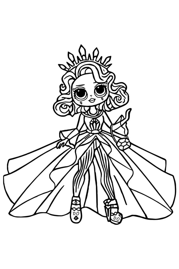 Desenhos de Desenhe LOL OMG Queen Crystal para colorir