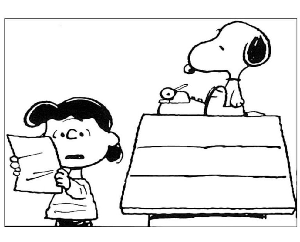 Desenhos de Desenhe Lucy Van Pelt e Snoopy para colorir