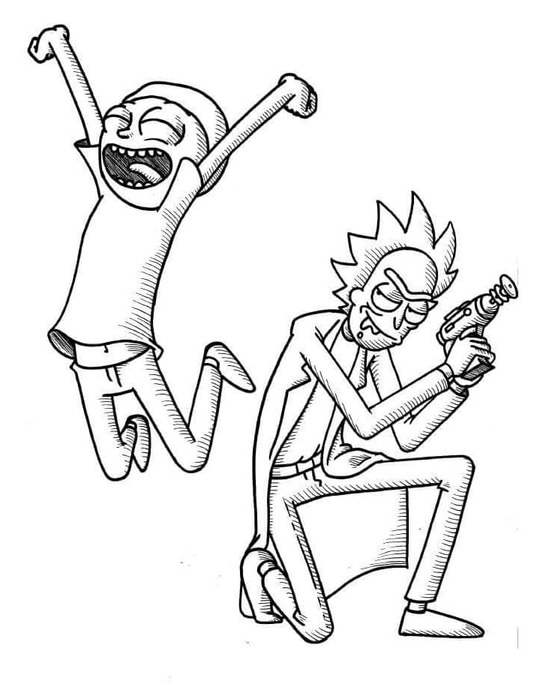 Desenhos de Desenhe Morty e Rick para colorir