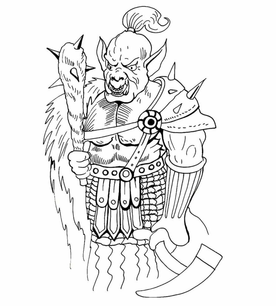 Desenhos de Desenhe Orc divertido para colorir