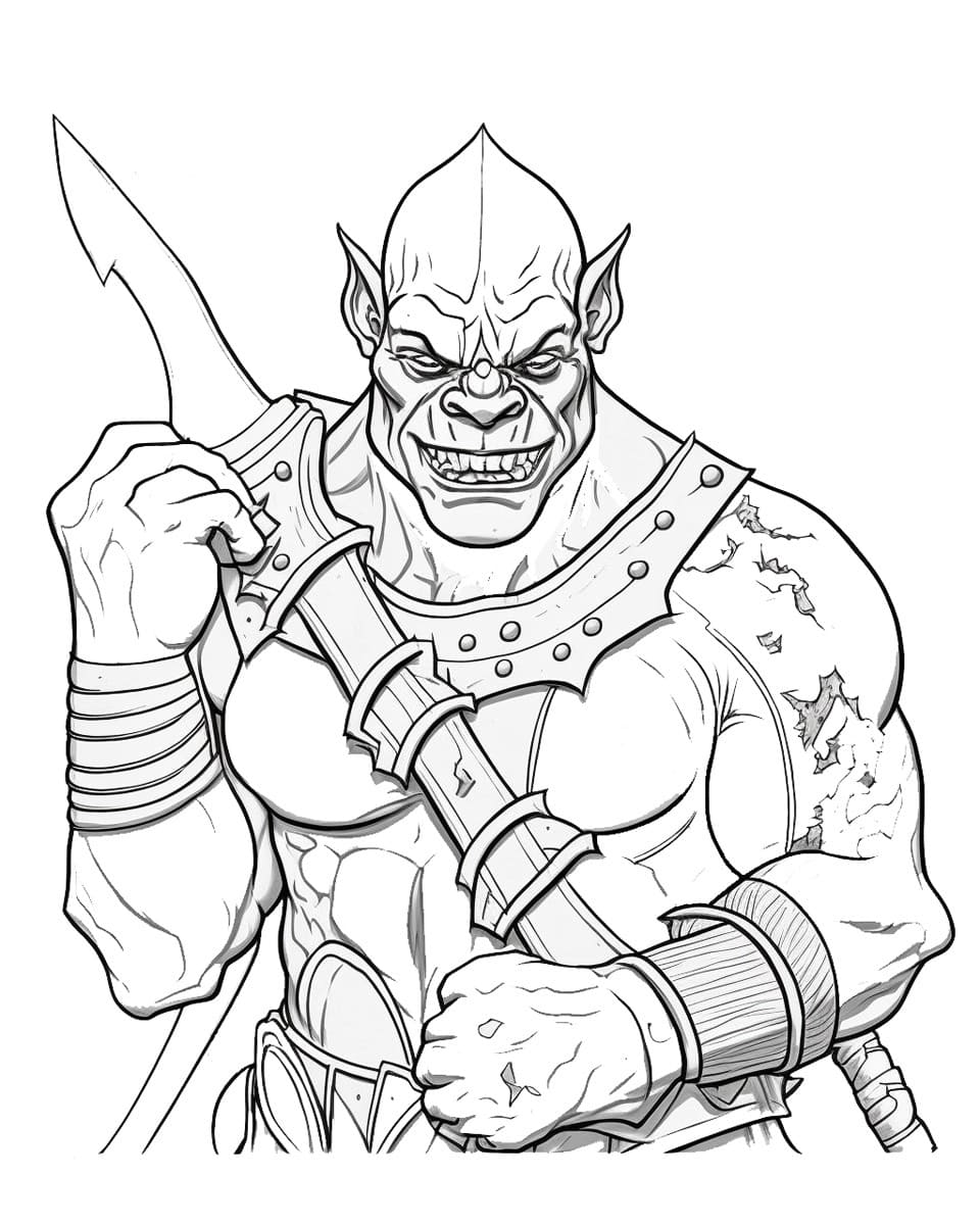 Desenhos de Desenhe Orc sorrindo para colorir