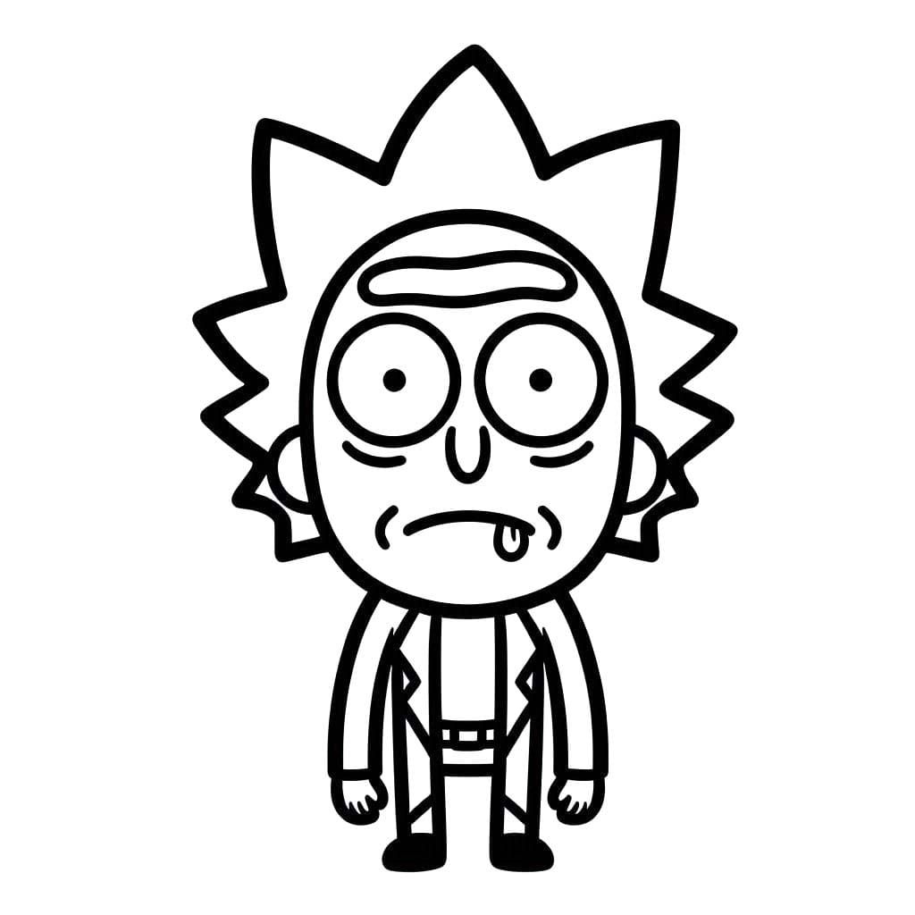 Desenhos de Desenhe Rick e Morty básico para colorir